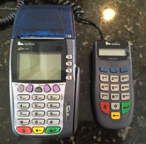 VERIFONE Omni 3750 POS Point of Sale Credit Card Terminal&amp; Pinpad  **NO CORDS**