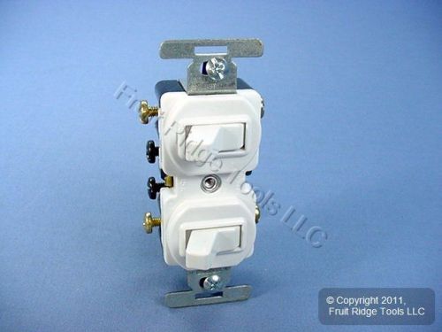 New cooper electric white double wall light switch duplex toggle 15a 276w boxed for sale