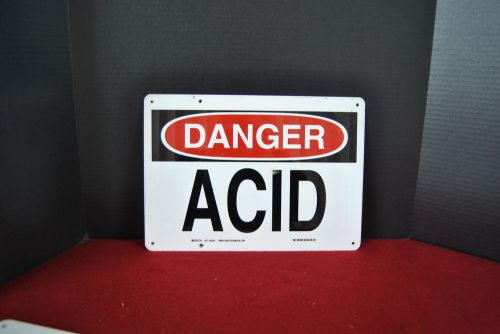 DANGER  ACID PLASTIC SAFETY SIGN  MEASURES 14&#034; X 10&#034;