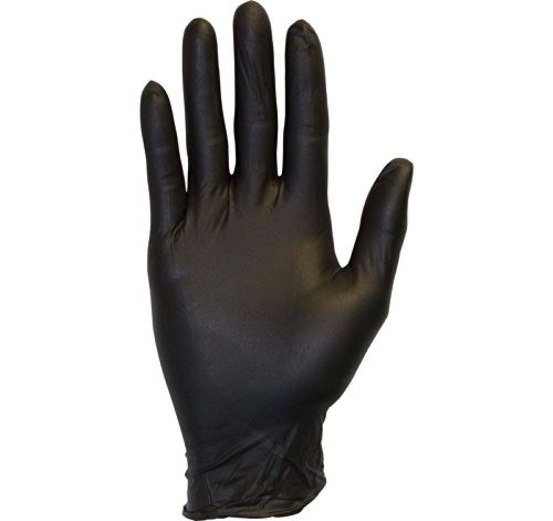 Black nitrile exam gloves - medical grade disposable powder free latex rubber for sale