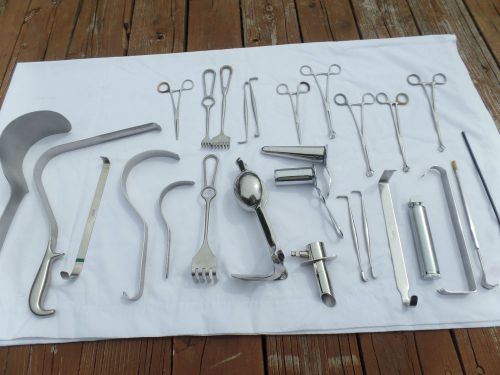 LOT OF 27 MEDICAL SURGICAL STAINLESS INSTRUMENTS AS IS