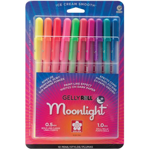 Sakura 38176 10-piece gelly roll assorted colors blister card moonlight 10 bo... for sale