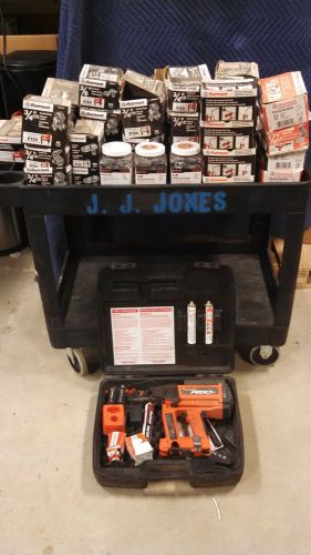 Ramset R150 Gas Nail Gun, Fuel Cells, Pins, Fasteners and tons of misc hardware