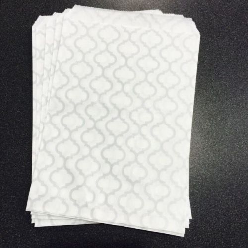 500pc 5x7&#034; inch White/silver  Print Paper Bags