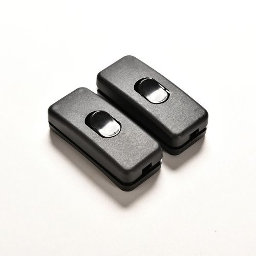 2 pcs AC 250V/125V 2A Black Plastic ON/OFF Button In Line Cord Switches PO