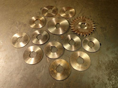 13 Horizontal Mill Milling Cutters Plain Tooth &amp; Metal Slitting Saws