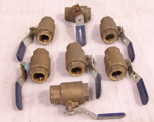 (7) Brass ball valves , 1&#034;NPT , Nibco 600cwp