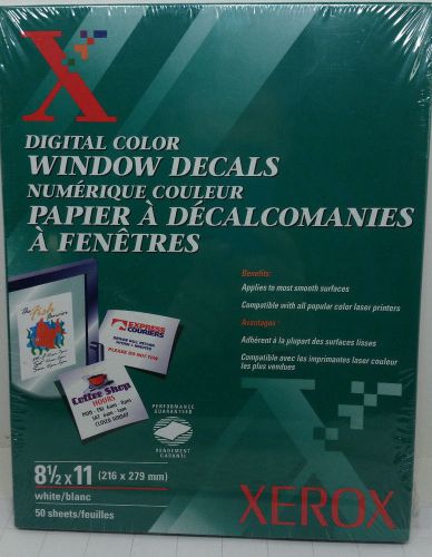 50 Sheet Box of XEROX Digital Color Window Decals 8.5&#034; X 11&#034; WHITE 3R12059