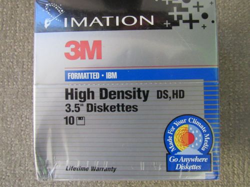 Imation 3M High Density Floppy Disks Ten 3.5 New in Sealed Package