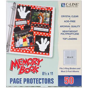 Memory Book Top-Loading Page Protectors 8.5 Inch X 11 Inch-3-Ring  038944620770