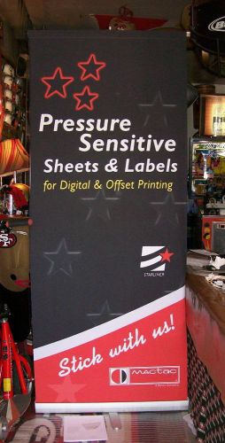 Skyline banner stand 3000 r exchange full size set up w/soft + hard travel case for sale