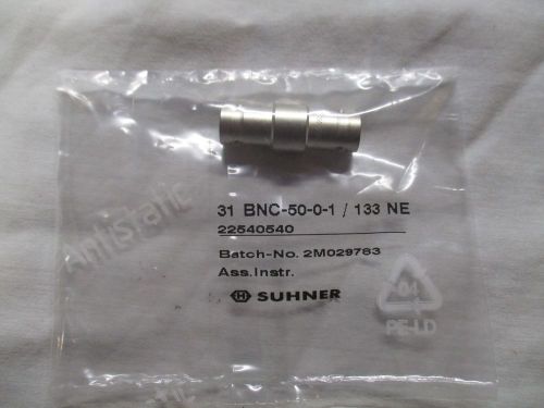 Huber and suhner bnc 50 ohm thru plug to plug male qty 2 per lot for sale