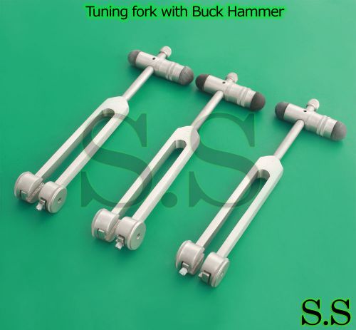 5 In 1 Tuning fork with Buck Hammer Diagnostic Set EMT Surgical EMS 12 PCS