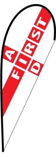 First Aid Teardrop Stock Flags  w/ hardware