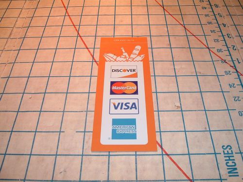 CREDIT CARD DECAL STICKER 2-sided Visa MasterCard Discover AmeX grocery market