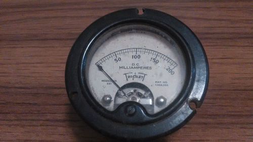 Antique Triplet Model 221 DC Milliamperes Meter Measuring Gauge steampunk