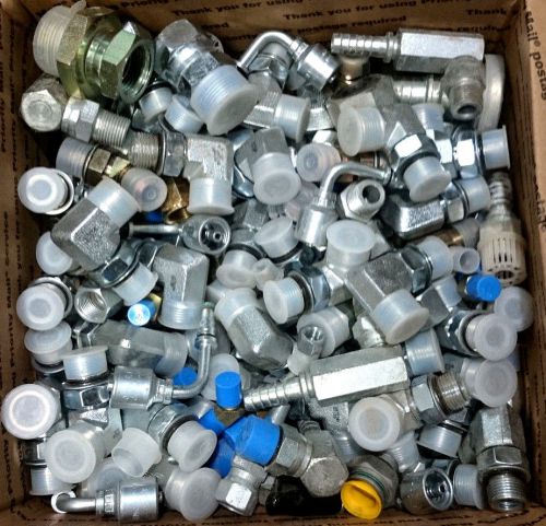 (qty 150) gates rubber company mixed hydraulic hose end adapter bulk surplus lot for sale