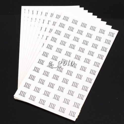 20 sheets 660pcs XXXL White round sticker affixed code size Clothing Label
