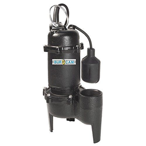 Burcam Sewage Pump 1/2 HP 115V IMP Noryl With Mechanical Switch 400504