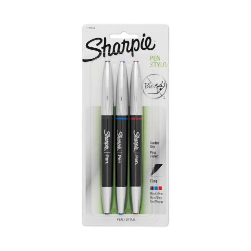 Sanford Sharpie Grip Pens Fine Point 3-Pack Assorted Colors (1758054)