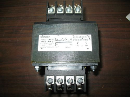 Square D 9070 T250D1 Transformer (.250 KVA) 230/260 to 120V