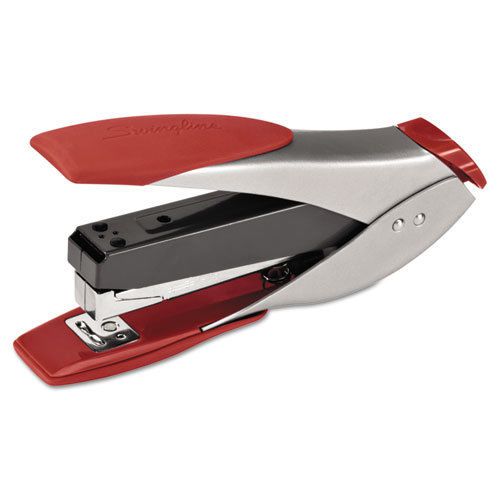 SmartTouch Stapler, Half Strip, 25-Sheet Capacity, Silver/Red