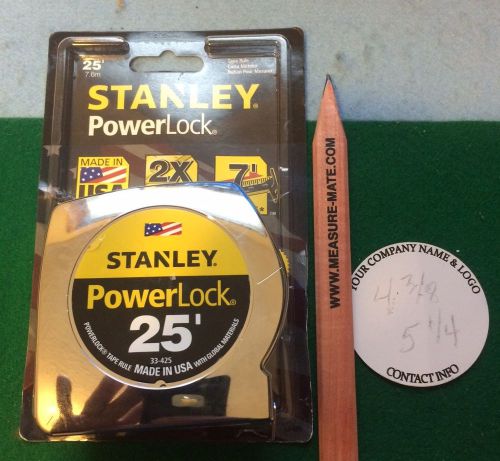 Stanley 25&#039; powerlock tape measure w pencil and custom write n swipe for sale