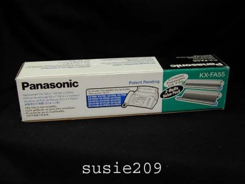2 Rolls of Genuine Panasonic Fax Film - Model KX-FA55 - Yields up to 328 pages!