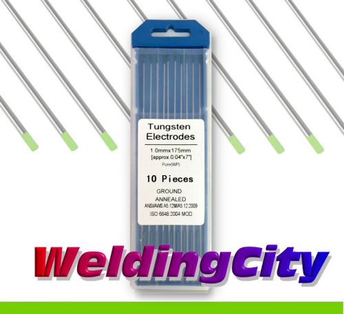 WeldingCity 10-pk Tungsten TIG Welding Electrode WP 0.040&#034; x 7&#034; Pure Green Tip