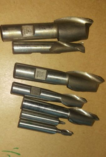 Set Of 7 Morse HS  Endmills 2 Flute