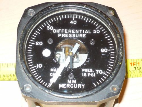 Vintage DIFFERENTIAL PRESSURE Gauge MM Mercury 0-75, Wallace &amp; Tiernan FA-141