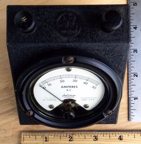Phaostron A.C. Ampere Meter 0-50 In Westinghouse Housing