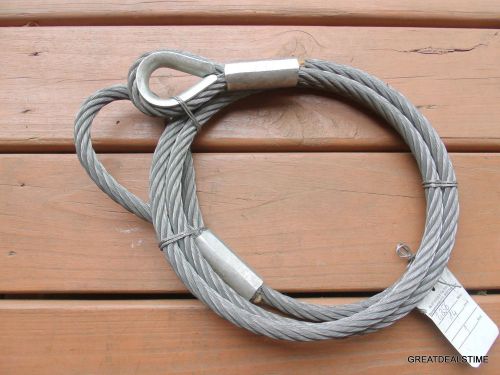 Cable Lifting Sling 1/2&#034; diameter 8 Feet Long Crane Cable Wire Rope Sling 8&#039;