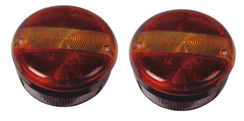 Round rear tail truck trailer lamp light pair metal base 24v for sale