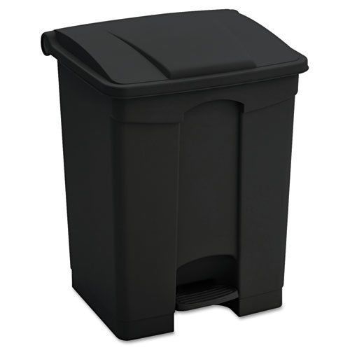 Safco large capacity plastic step-on receptacle, 23gal, black for sale