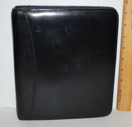 FRANKLIN COVEY Black Leather Notebook Organizer 6 ID CC, passport, 7 ring extras