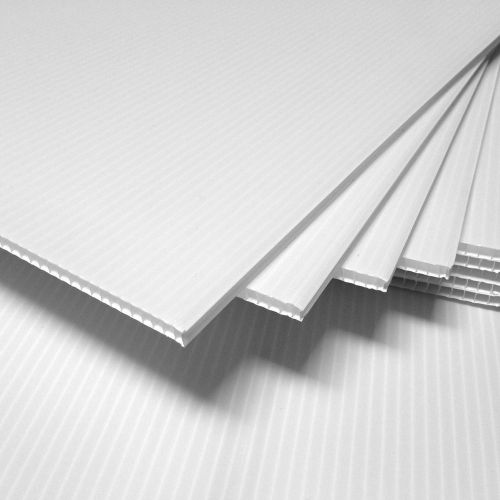 100 pcs Interplast Corrugated Plastic 18x24 4m White Blank Sign Sheets Coroplast