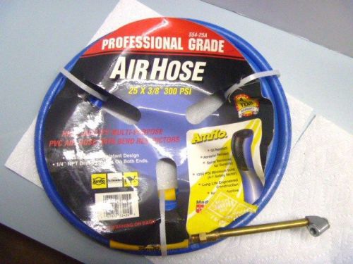 25 foot 3/8&#034; 300psi Professional Air Hose Bonus Dual chuck Tire Inflater Tool