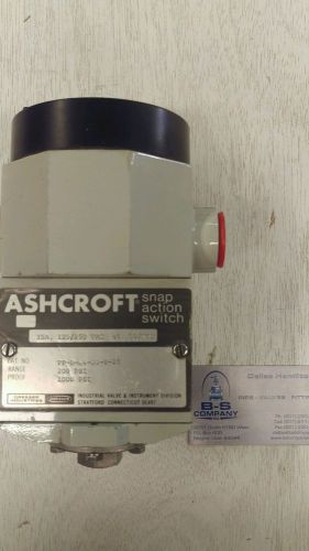 (New) Ashcroft Snap Action Switch Cat: PP-D-N4-GG-B-25, 200 PSI