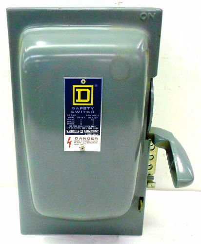 SQUARE D H 261 SAFETY SWITCH, 30 AMPS, SERIES D1, 2 POLE, 600 VOLTS
