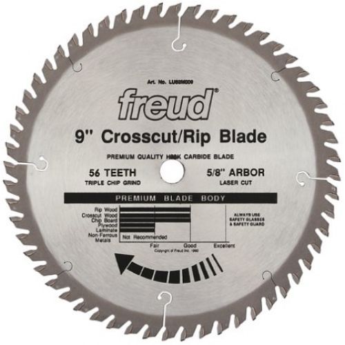 Freud LU82M009 9-Inch 56 Tooth TCG Crosscutting And Ripping Saw Blade With