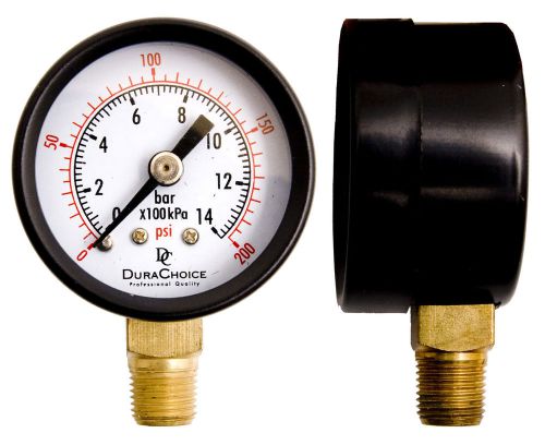 1-1/2&#034; utility vacuum pressure gauge - blk.steel 1/8&#034; npt lower mnt, -30hg/15psi for sale