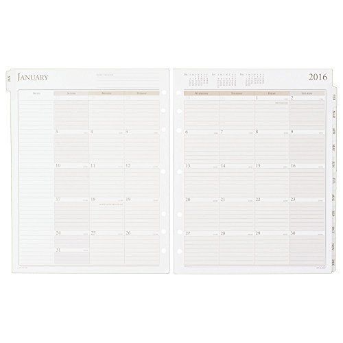 Day Runner Monthly Planning Pages 2016, 12 Months, Loose-Leaf, Size 5, 8.5 x 11