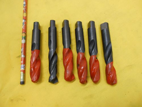 LOT of 6 used 41/64&#034; x 4 1/2&#034; SCREW MACHINE LENGTH DRILL BITS ALL USA COBALT