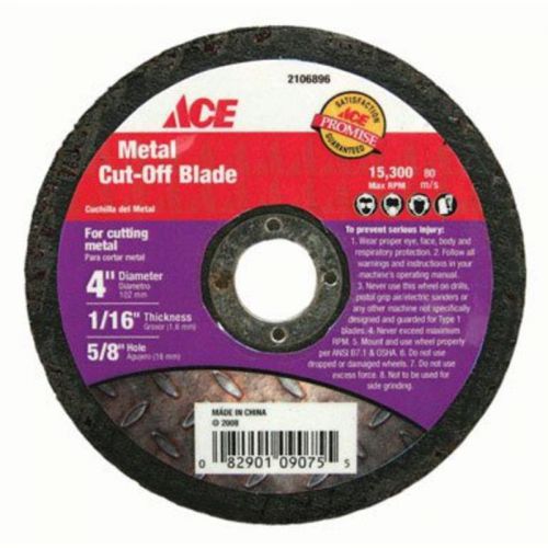 4&#034; Metal And Steel Cut-Off Blade Ace Cutoff Wheels 2106896 082901090755