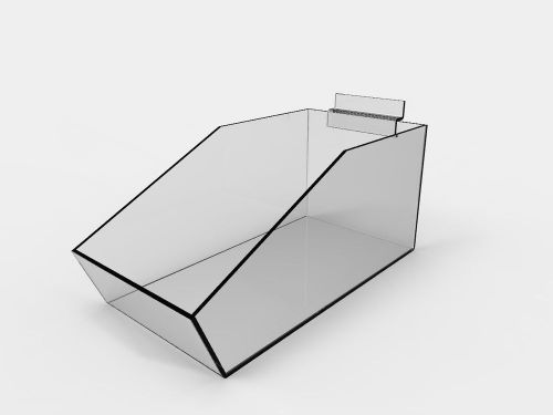 Slatwall Clear Acrylic Bin Plexiglass Container Slat grid Panel 11709-15A