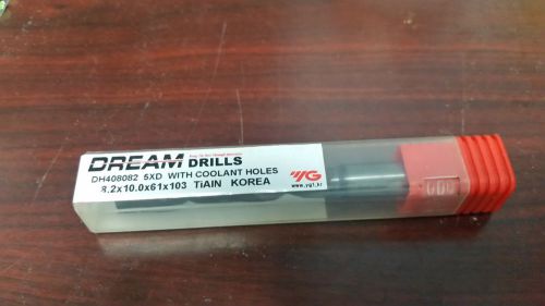 NEW 8.2MM CARBIDE DREAM DRILL WITH COOLANT HOLES DH408082 5XD TiAIN