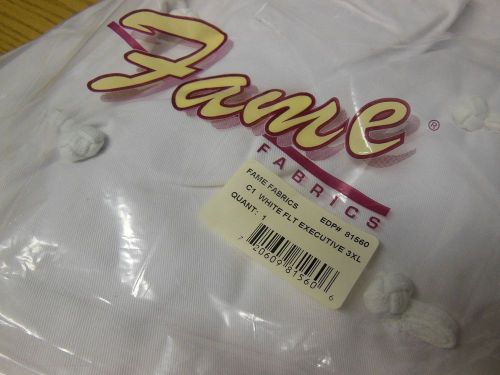New NIP FAME Fabrics WHITE LS EXECUTIVE CHEF JACKET Coat 3XL LARGE