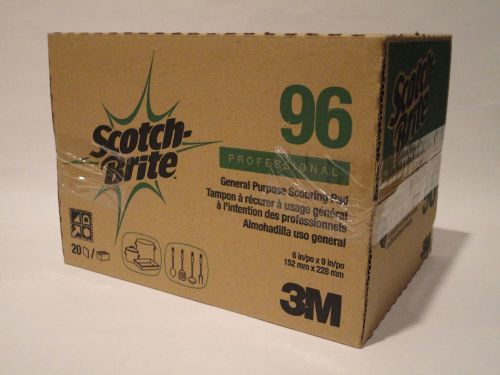 NEW 3M Box of 20 Scotch Brite 96 Professional 6 x 9 Scouring Pad