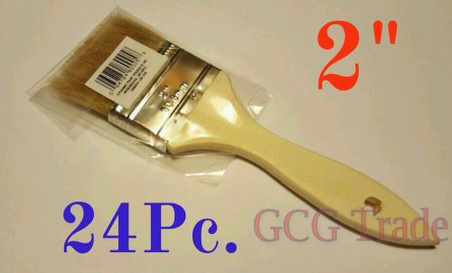 24 of 2 Inch Chip Brushes Brush 100% Pure Bristle Adhesives Paint Touchups